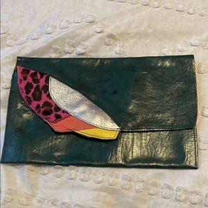 Colorful Feather Design Clutch